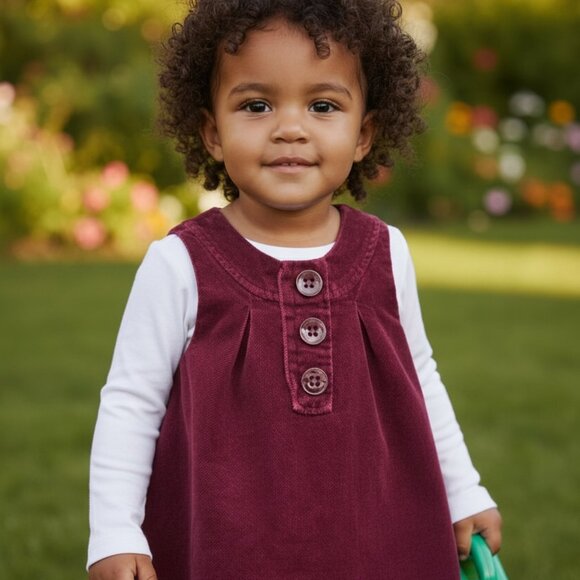 ZARA Baby Velvet Dress 18–24 Months Burgundy Sleeveless Holiday like NEW - Picture 1 of 8